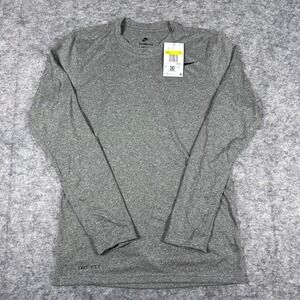 Nike Dri-FIT Training Shirt Mens Small Grey New Long Sleeve Tee